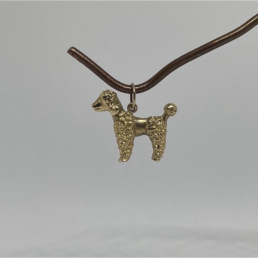 Awesome 14k Yellow Gold Poodle Dog Breed Pet Charm/Pendant